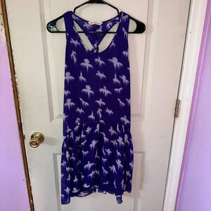 Rebecca Taylor Abstract Bird Racerback Chiffon Dress Sundress Mini Sz 0